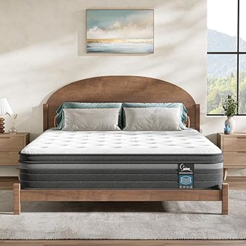 Twin Mattress 10 Inch Hybrid Mattress in a Box, Medium Firm Memory Foam and Innersprings Hybrid Mattresses, Twin Size Mattress for Motion Isolation and Pressure Relief, CertiPUR-US