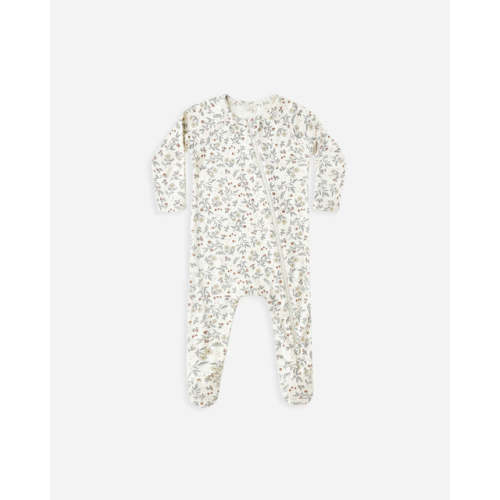 Bamboo Zip Footie || Woodland – Quincy Mae