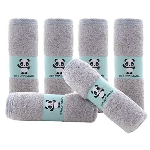 HIPHOP PANDA Ultra Soft Baby Washcloths, 2-Layer Absorbent Wash Cloths