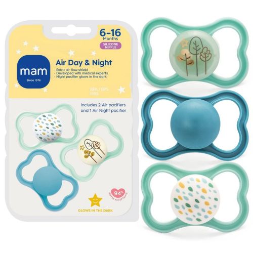 MAM Air Day & Night Pacifier 6m+ - Boy - 3pk