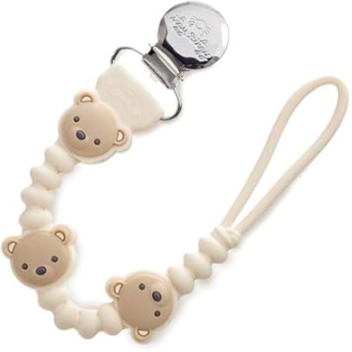 Itzy Ritzy Silicone Pacifier Clip, Baby Pacifier Holder Clip (Baby Bear)