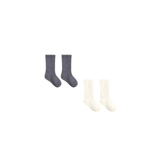 Quincy Mae - Socks Set - Midnight + Ivory