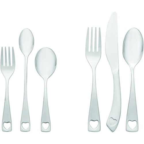 Oneida Little Love 6 Piece Fine Flatware Progress 18/10 Stainless Steel, Silverware Set