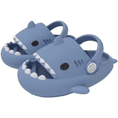 ChayChax Boys Girl Cloud Shark Slides Non-Slip Novelty Open Toe Sandals Extremely Comfy Cushioned Thick Sole Cute Cartoon Shower Slippers Indoor & Outdoor
