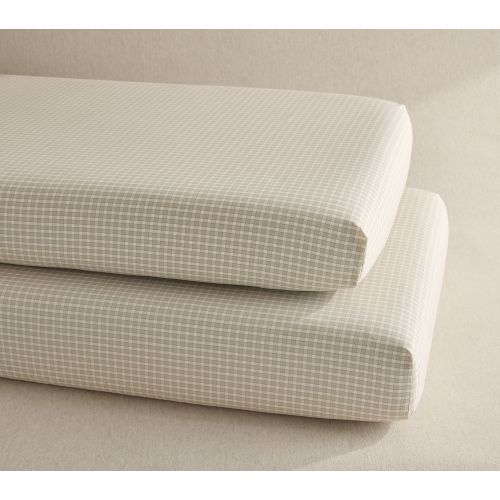 Rylee + Cru Plaid Organic Crib Fitted Sheet (Set of 2)