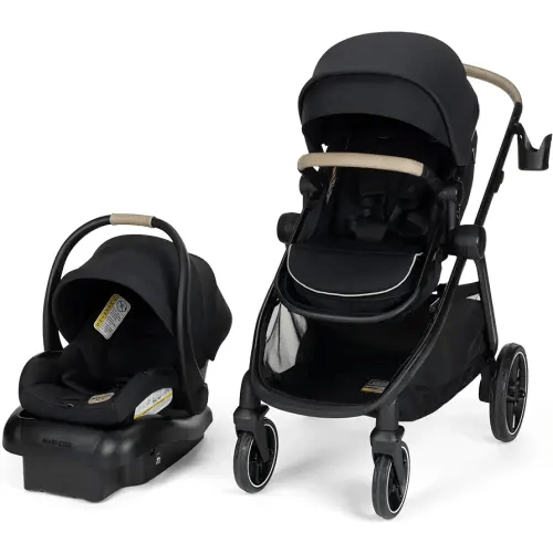 Maxi-COSI Zelia Pro 5-in-1 Travel System with Mico Pro Infant Car Seat, Baby Stroller Combo, Reversible Seat, Large Wheels, Adjustable Handle, Newborn to Toddler, Lightweight, Caspian Caviar