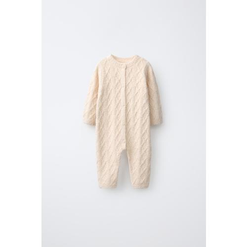 CABLE-KNIT LONG JUMPSUIT - Ecru | ZARA United States