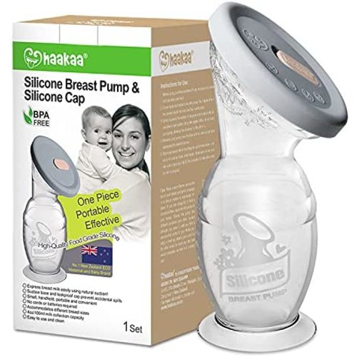 haakaa Manual Breast Pump with Base 4oz/100ml+Lid