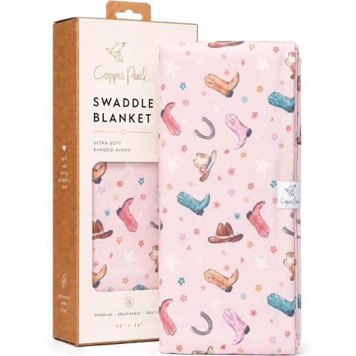 Copper Pearl Swaddle Blankets for Newborns | Soft Stretchy Receiving Blankets for Boys and Girls | Large 46 x 46 Inch Baby Blankets | Lightweight and Breathable Swaddles | Cheyenne