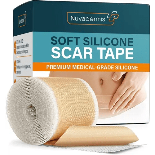 NUVADERMIS Silicone Scar Tape for Surgical Scars - 120" x 1.5" Roll - Medical Grade Scar Tape for Wrinkles, Surgical Scars, Keloid Scars, and Hypertrophic Scars - Reusable Scar Sheets Roll - 1 Pack