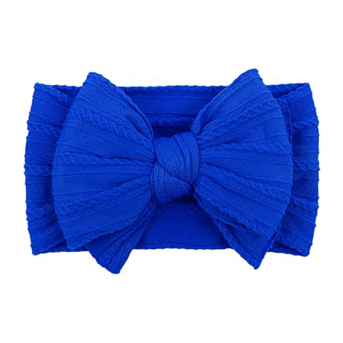 LemonSpace Handmade Fall Baby Girls Bows Soft Stretchy Nylon Hair Bands Hair Accessories Baby headbands with Bows for Newborn Baby Girls Infant Toddlers Kids(Blue)