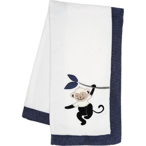 Jungle Party Monkey Soft Fleece Baby Blanket