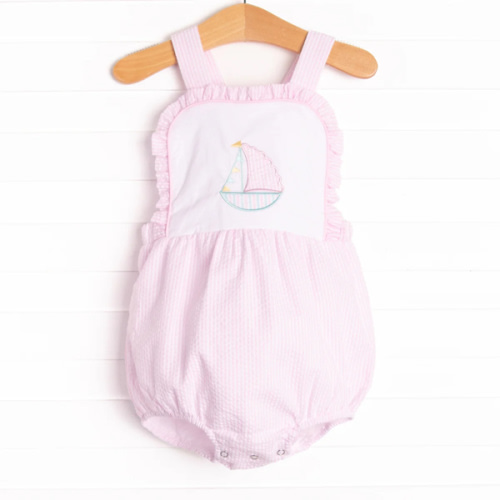 Seersucker Sails Bubble, Pink – Stitchy Fish