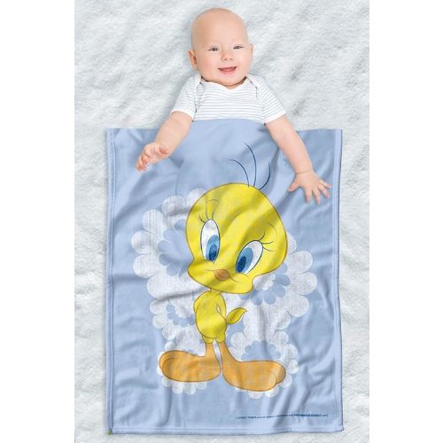 LOGOVISION Looney Tunes Lightweight Baby Blanket, 30"X40", Retro Tweetys Unisex for Infants Girls & Boys