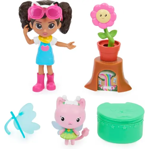 Gabby's Dollhouse, Flower-rific Garden Set with 2 Toy Figures, 2 Accessories, Delivery and Furniture Piece, Kids Toys for Ages 3 and up