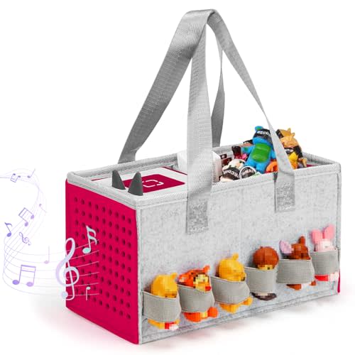 Aukoala Carrying Case for Toniebox Travel Bag for Tonies Starter Set & Audio Player Felt Cloth Portable Bags for Toniebox 2 Kids Travel Toy Organizer Tote Bags Handbag
