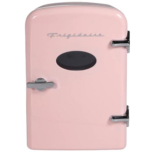 6-Can Retro Mini Fridge Cooler - Pink
