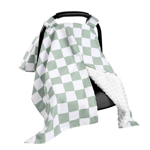 Baby Car Seat Cover, Minky Warm Winter Car Seat Covers for Babies, Peekaboo Opening Infant Car Seat Cover, Nursing Cover Carseat Canopy