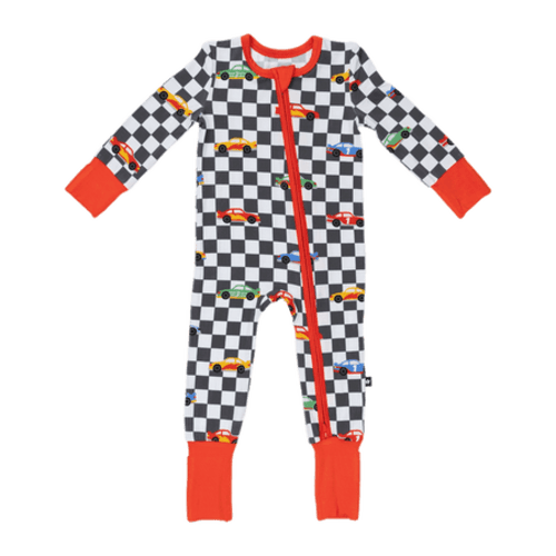 Convertible Footed Romper in Race Day