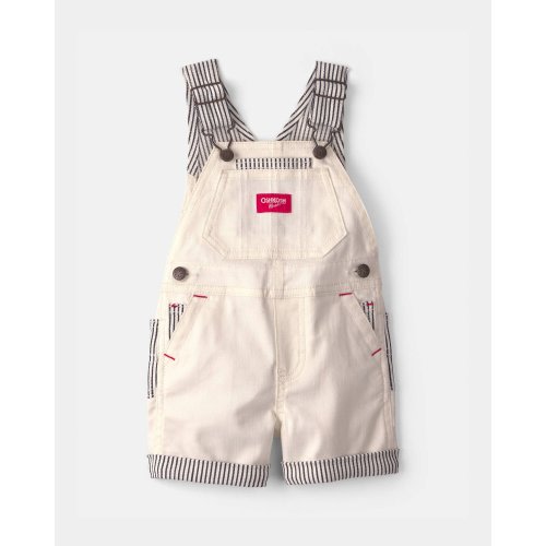 Baby Striped Shortall - Ivory/Navy Blue - OshKosh B'gosh | Carter's