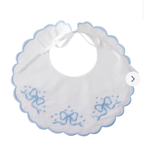 Bows & Dots Bib in Blue | Caitlin Wilson