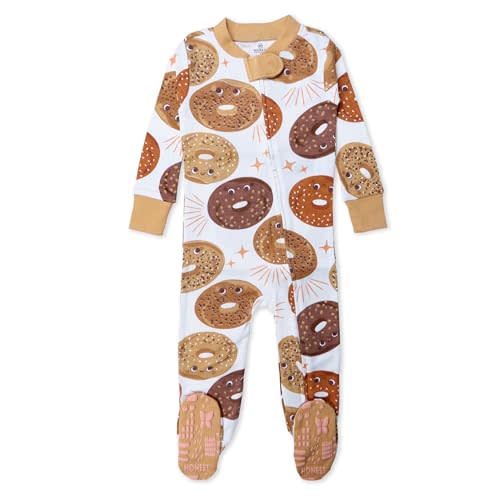 HonestBaby Non-Slip Footed Pajamas One-Piece Sleeper Zip-Front Pjs 100% Organic Cotton for Baby Boys