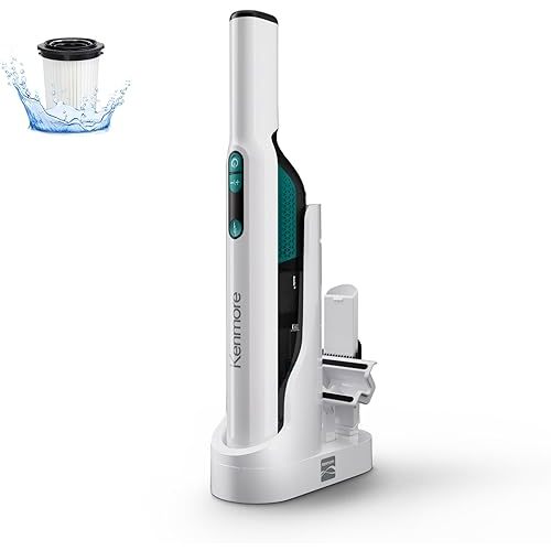 Kenmore HV3005 11.1V Brushless Cordless Handheld Vacuum Cleaner Lightweight Versatile and Portable Hand Vac Powerful Suction with 2-Speed Power Control for Pet Hair, One-Touch Empty for Car & Home