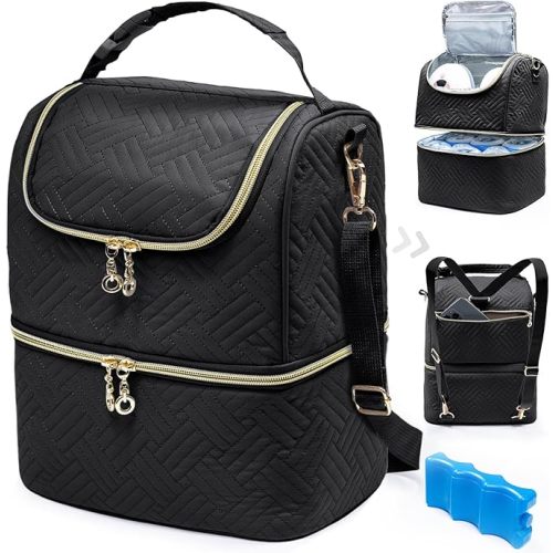 Mam Breastmilk Storage Bag with Ice Pack - Cooler for 6 Bottles Up to 9 Ounce - Insulated Bottle Bag for Daycare