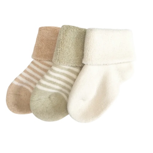 Stripe Organic Terry Socks – 3 pack