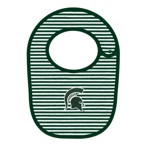 Michigan State Spartans Striped Newborn Bib | College Baby