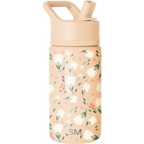 Simple Modern Kids Summit Water Bottle with Straw Lid | 14oz Stainless Steel Cup Insulated Tumbler for Toddlers, School | Chloe Floral