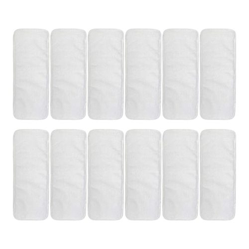 ALVABABY 12pcs Microfiber Inserts,Soft Cloth Diaper Liner,3-Layer Absorbent Inserts,Reusable for Baby Cloth Diapers 12T