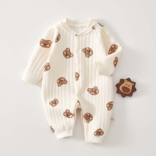 ZQUUVOU Newborn Infant Coming Home Outfits Snap Closure Long Sleeve Jumpsuits Supersoft Cotton Breathable Cozy Bodysuit Coffee