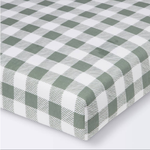 Fitted Crib Sheet - Cloud Island™ Green Gingham
