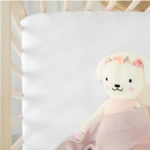 Simply Organic Bamboo Baby Crib Sheets | White Cloud