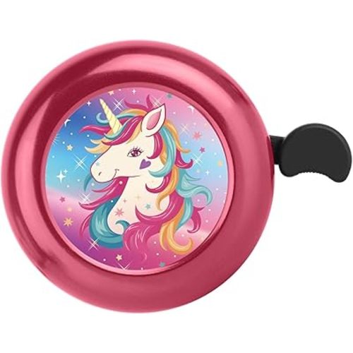 KANGHAR Pink Unicorn Bike Bell for Kids Girls Boys,Adjustable Size Bicycle Bell Bike Accessories for Adult Women Men Clear Sound Bike Horns