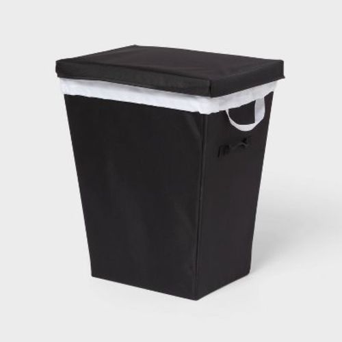 Laundry Hamper with Lift Liner and Lid Black - Brightroom™