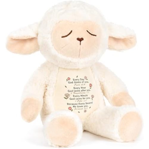 Praying Sheep Plush Lamb Soft Toy Baptism Gift 15in