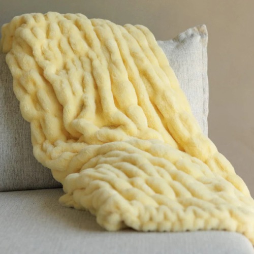 Hugs Butter Yellow Plush Blanket | Minky Couture