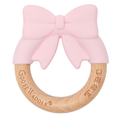 The Beaufort Bonnet Company Pink Bow Teether - Goosewaddle® | Newborn Baby Blankets Toys Teethers Bibs & More