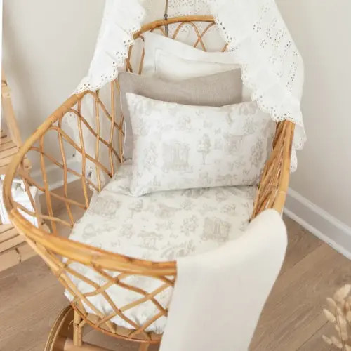 Petite Belle Toile Safra Bassinet Sheet Set- Taupe