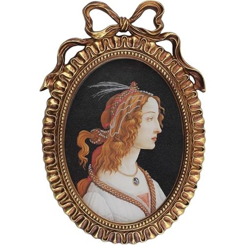 5x7 Bronze Picture Frame – Antique Gold Vintage Bronze Oval Frame with Glass Front – Wall Hanging or Tabletop Display, Art Deco