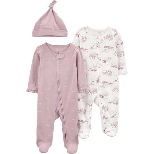 Carter's Child of Mine Baby Girl Sleep 'N Play Set, 3-Piece, Sizes Preemie-6/9 Months
