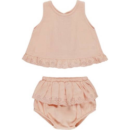 Ruffle Organic Cotton Tulip Tank & Bloomers Set, 3-6M