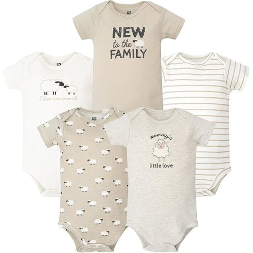 Hudson Baby Unisex Baby Cotton Bodysuits 5-Pack