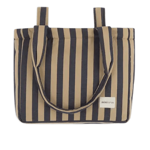 Handle Bag Navy + Caramel · Minicoton