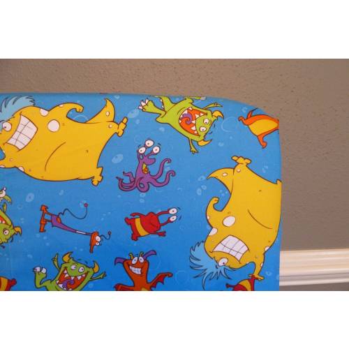 Rare OOP Boogie Monster Crib Sheet, Toddler Bed Fitted Sheet, Adorable Monster Changing Pad Cover, Scott Jarrard Fabric Baby Shower Gift
