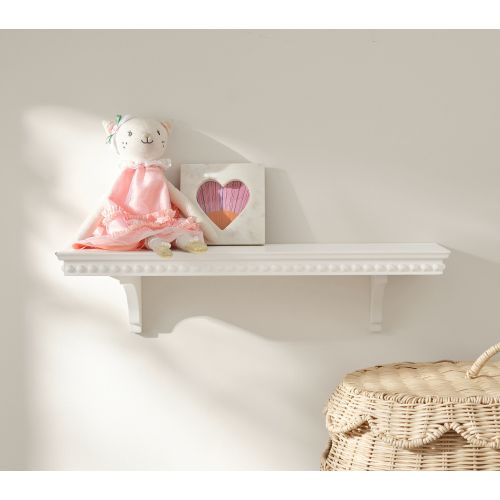 White Beaded Shelving, 2ft