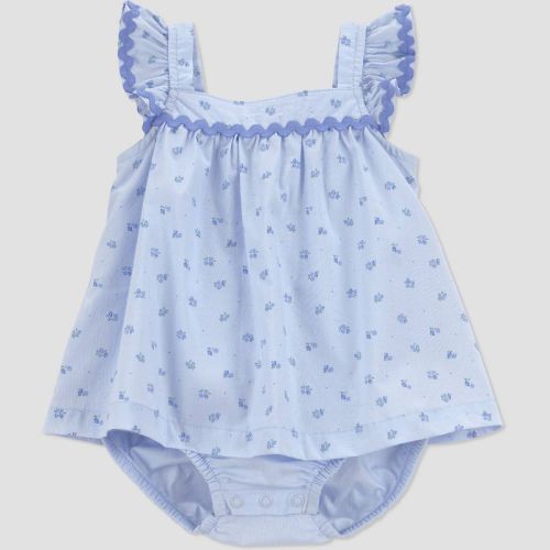 Carter's Just One You® Baby Girls' Floral Ruffle Sleeve Sunsuit - Blue 9M
