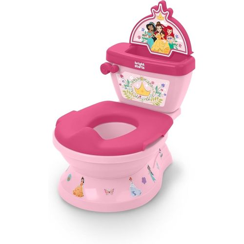 Bright Starts Disney Junior Princess My Size Potty Training Toilet, Toddler Potty Chair with Flushing & Cheering Sounds, Removable Seat with Splash Guard & Handles, Ages 18+ Months, Up to 50 lbs
